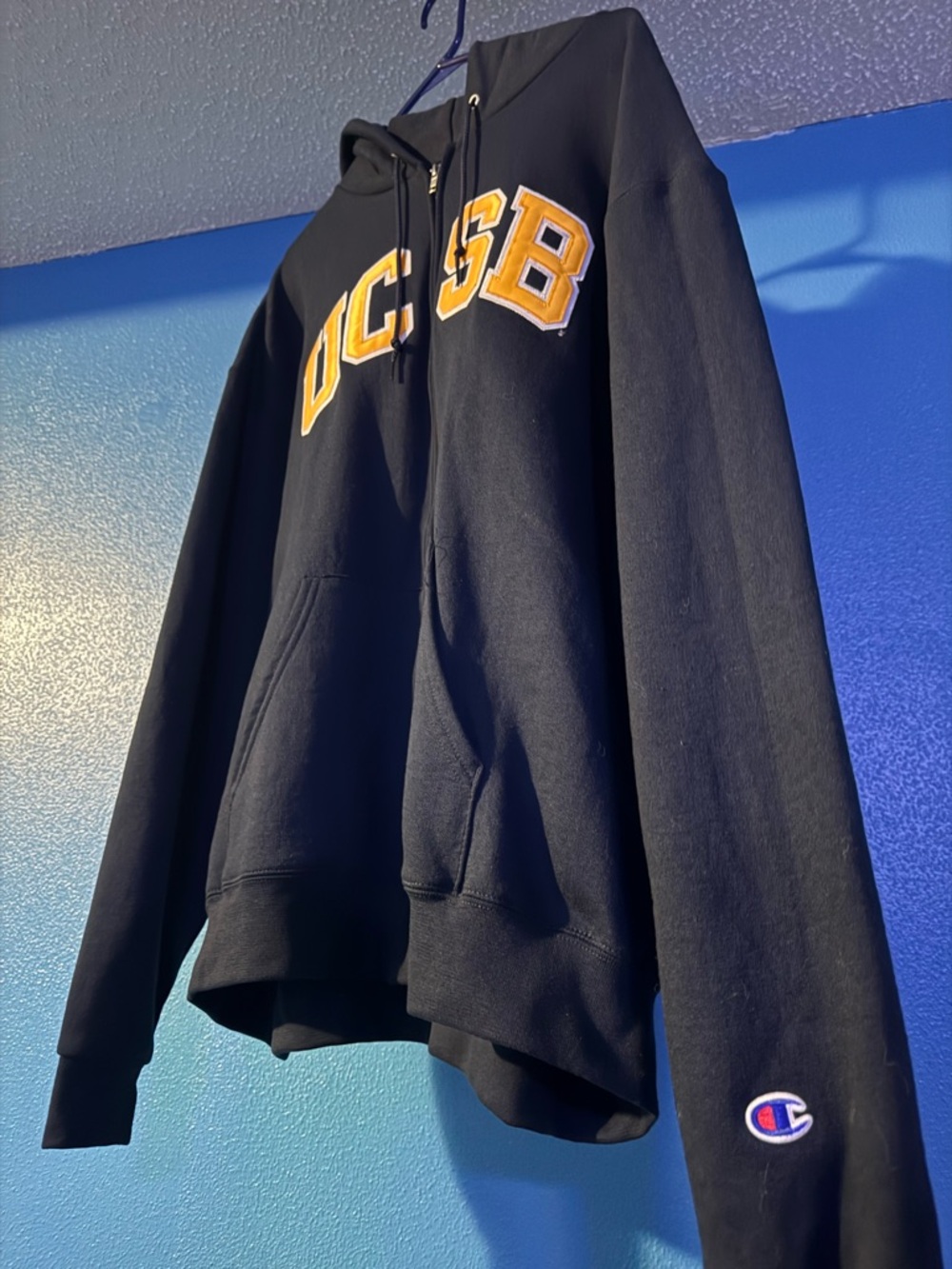 Champion UCSB Navy Blue Full Zip Hoodie Size XXL - Picture 4 of 14